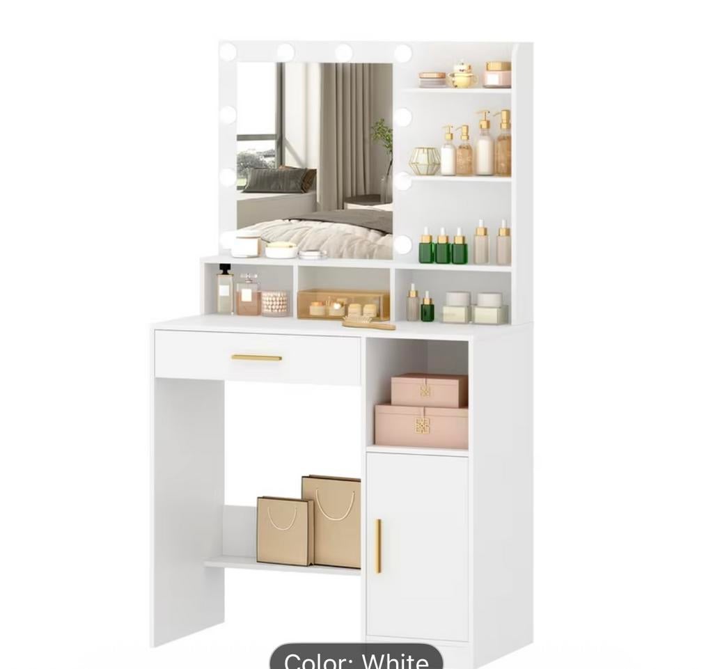 Kaptafel met spiegel en licht – bijna nieuw – 70, Ophalen, Zo goed als nieuw