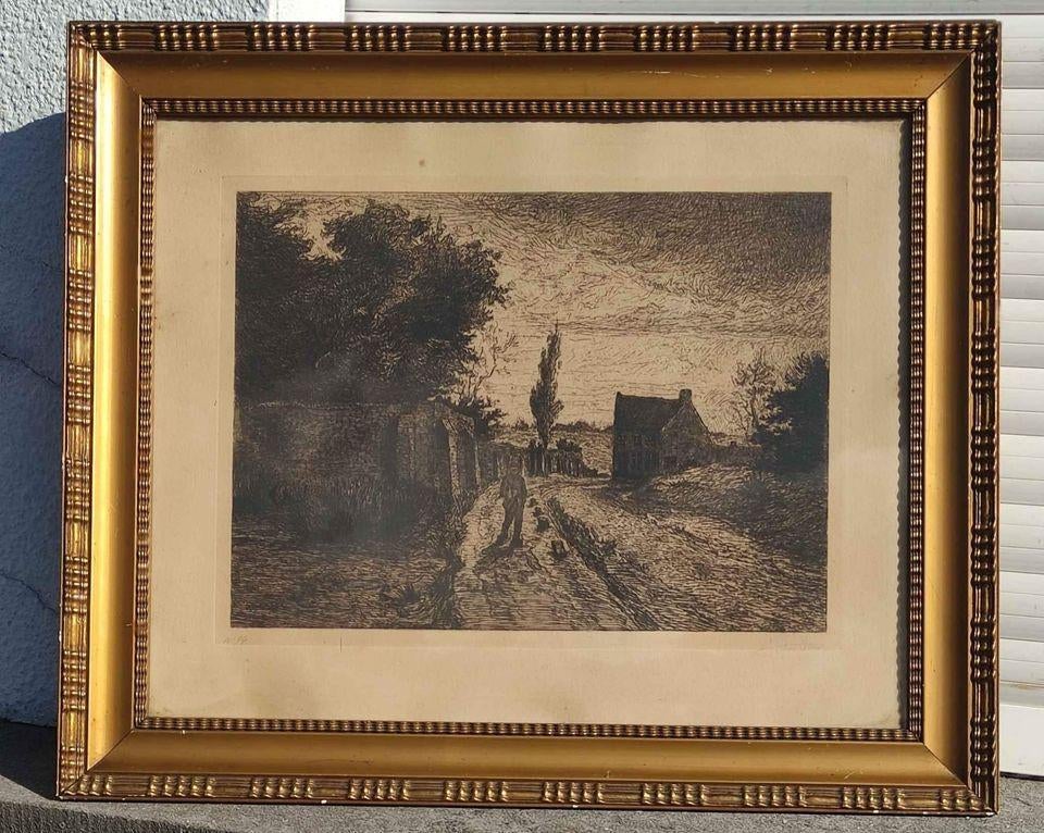 gravure signe victor dieu, Antiquités & Art, Enlèvement ou Envoi