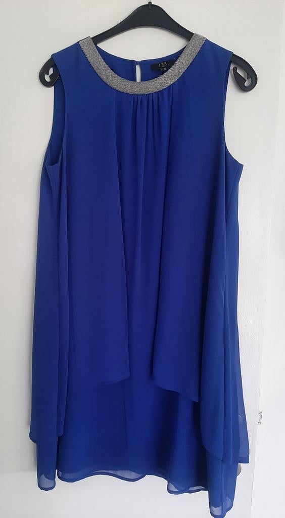 Feestjurk kleedje suite 123 paris maat 42, Kleding | Dames, Ophalen of Verzenden, Maat 42/44 (L), Blauw