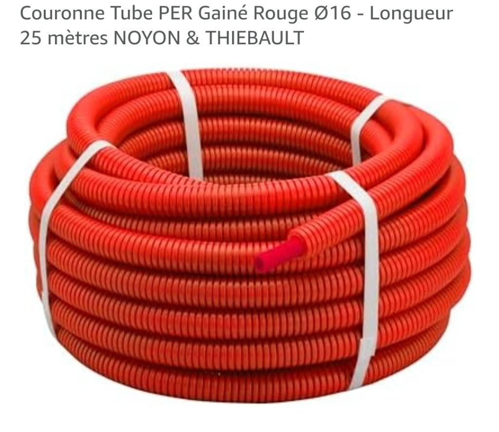 Couronne tube prégainé rouge Ø16 mm 25 mètres, Bricolage & Construction, Enlèvement