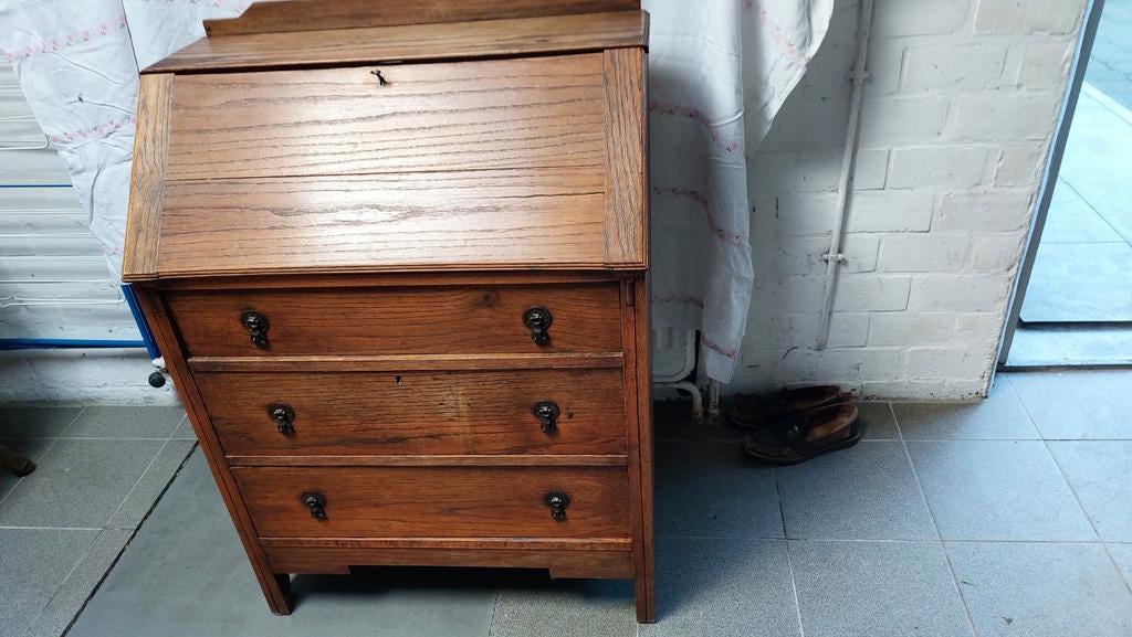 Houten secretaire ,gebruikt.Breedte 76 cm.Diepte 40 cm.H.100, Huis en Inrichting, Bureaus, Ophalen, Gebruikt, Met lades, Secretaire