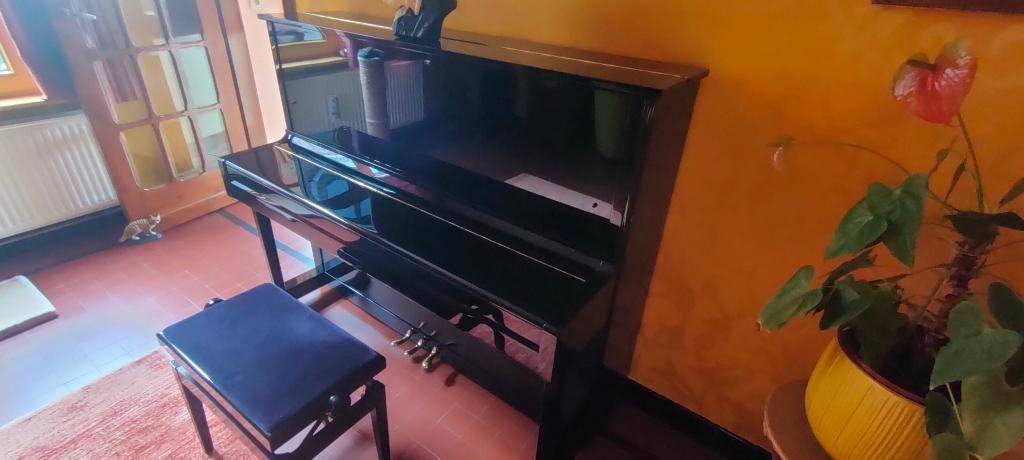te koop PIANO RIPPEN + PIANOSTOEL, Musique & Instruments, Pianos, Comme neuf, Piano, Noir, Brillant, Enlèvement