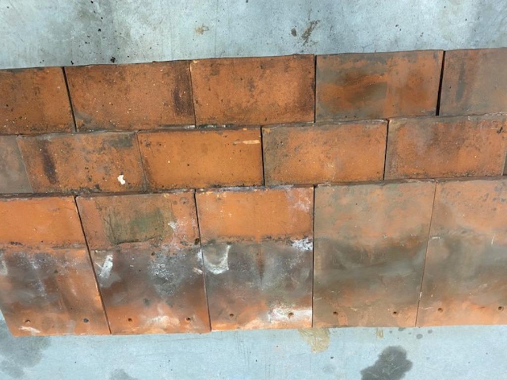 rode tegelpannetjes, Doe-het-zelf en Bouw, Dakpannen en Dakbedekking, Gebruikt, Dakpannen, Steen of Klei, Rood, 15 m² of meer