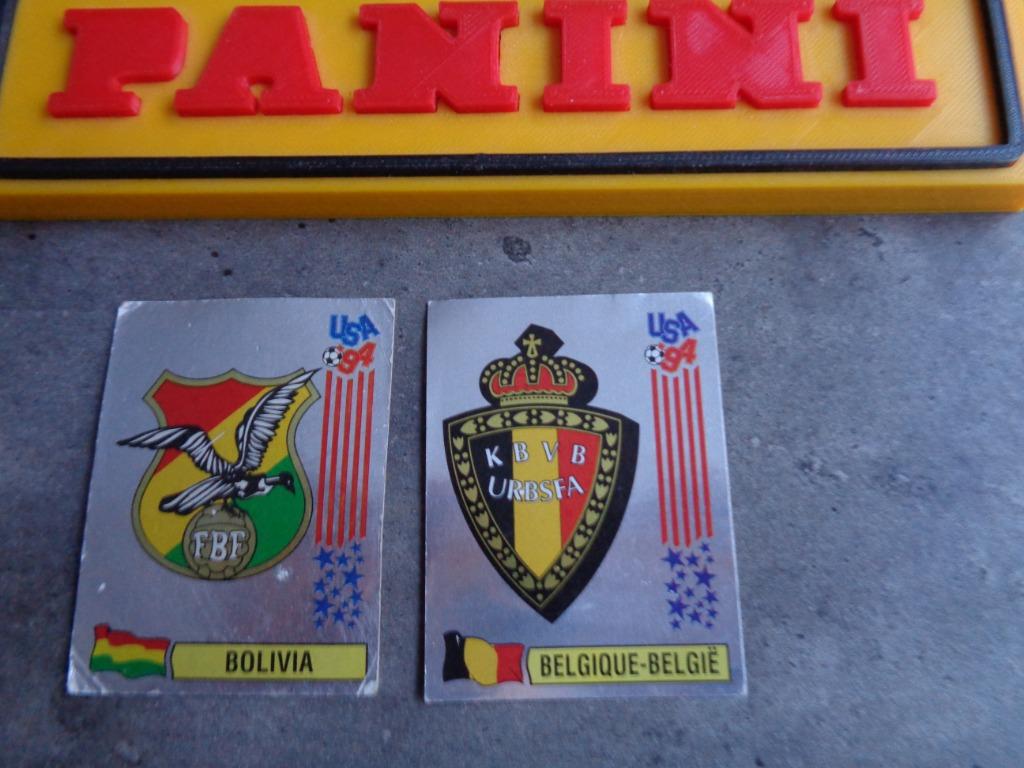 Panini voetbal stickers world cup 94 usa wk emblemen 2 x zel, Verzenden