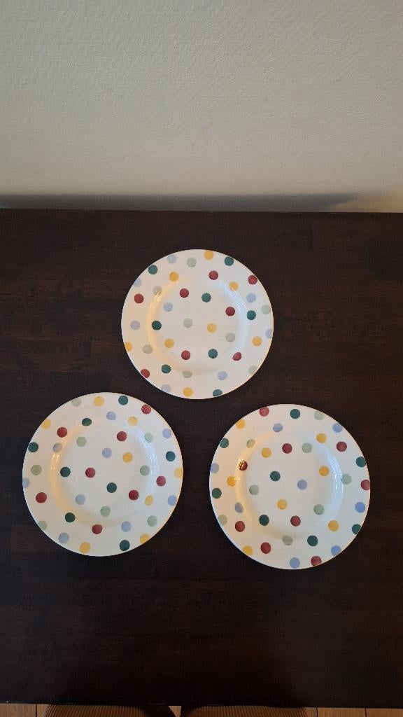 EMMA BRIDGEWATER bord keramiek 22 polka dot handbeschilderd, Keramiek, Nieuw, Ophalen of Verzenden, Bord(en)