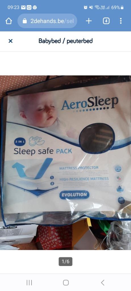 Babymatras Aerosleep, Matelas, 70 à 85 cm, Comme neuf, Enlèvement