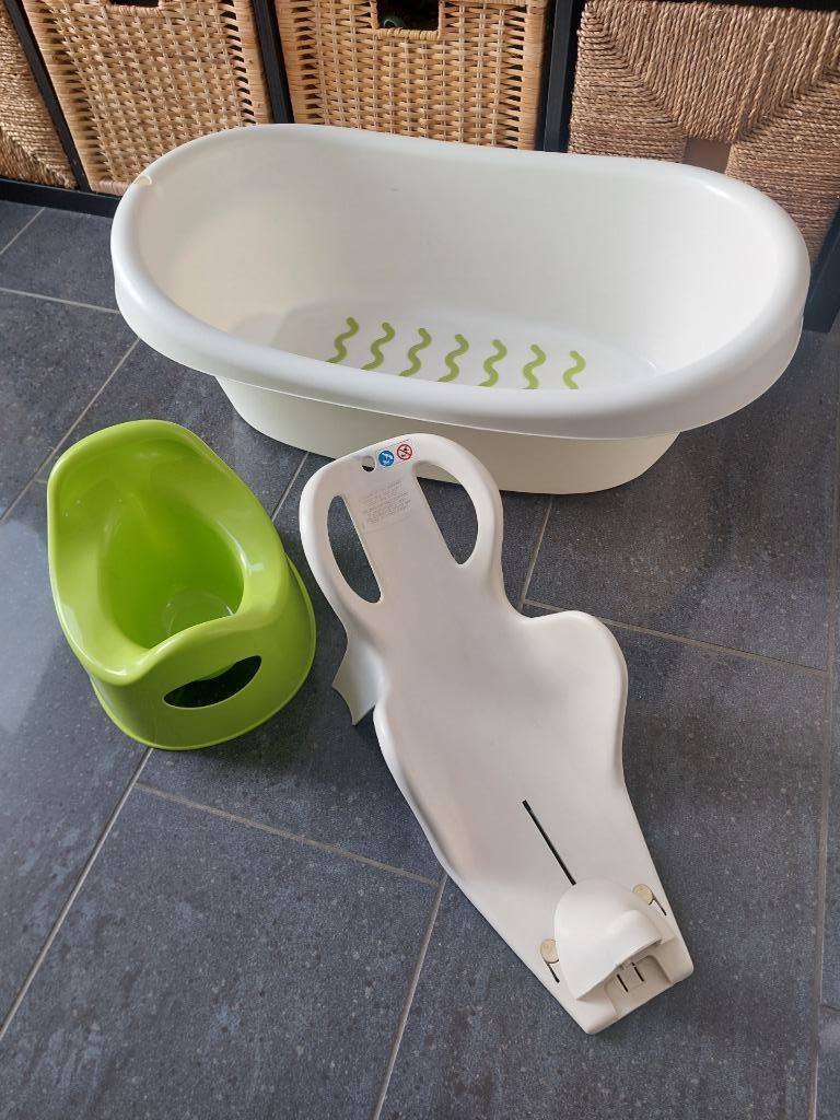 Ensemble bain bébé baignoire siège et petit pot, Enlèvement, Comme neuf, Baignoire