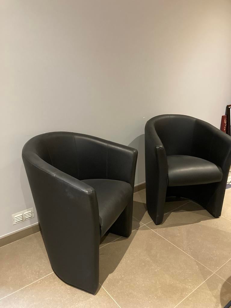 Set 2 zwarte kunstlederen zeteltjes, Ophalen, Kunststof, Minder dan 75 cm, Zo goed als nieuw