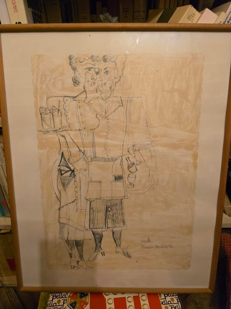 Dessin Moshe Prowizur, Antiquités & Art, Enlèvement ou Envoi