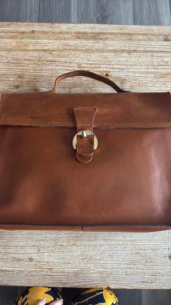 Mallette Delvaux vintage, Cuir, Enlèvement ou Envoi, 30 à 40 cm, 30 à 40 cm