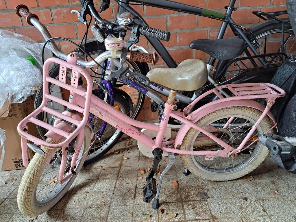 Mooie roze popal kinderfiets 16 inch, Fietsen en Brommers, Ophalen, Gebruikt, Popal Cooper, Handrem