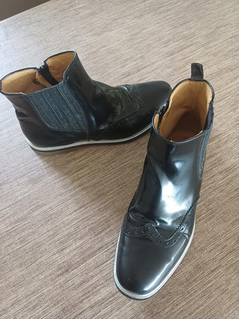 Bottines noires en cuir de qualité de la marque Zecchino d'O, Enlèvement, Boots et Botinnes, Noir, Neuf