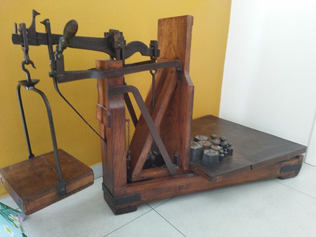 Oude antieke bascule  - weegschaal - boerenweegschaal, Antiek en Kunst, Ophalen