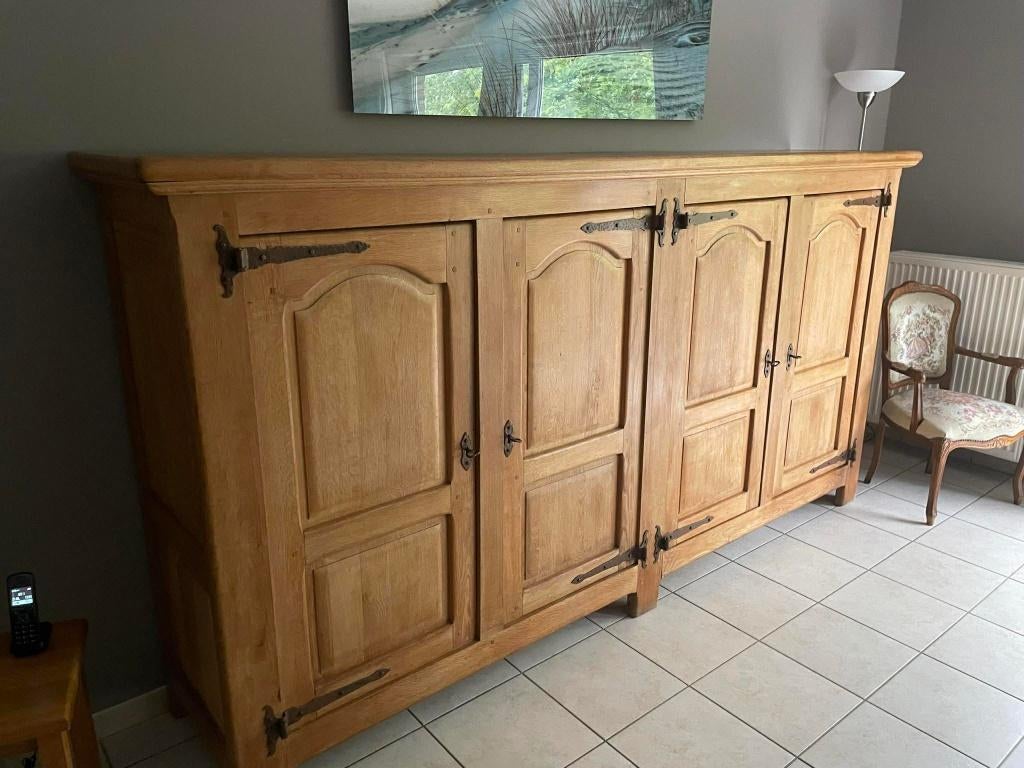 Buffet en bois massif, Maison & Meubles, 25 à 50 cm, Avec porte(s), 200 cm ou plus, Enlèvement
