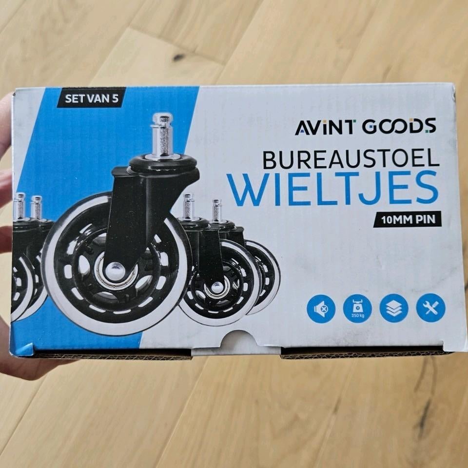 Roulettes chaise de bureau POUR PARQUET, Enlèvement ou Envoi, Comme neuf, Noir, Chaise de bureau