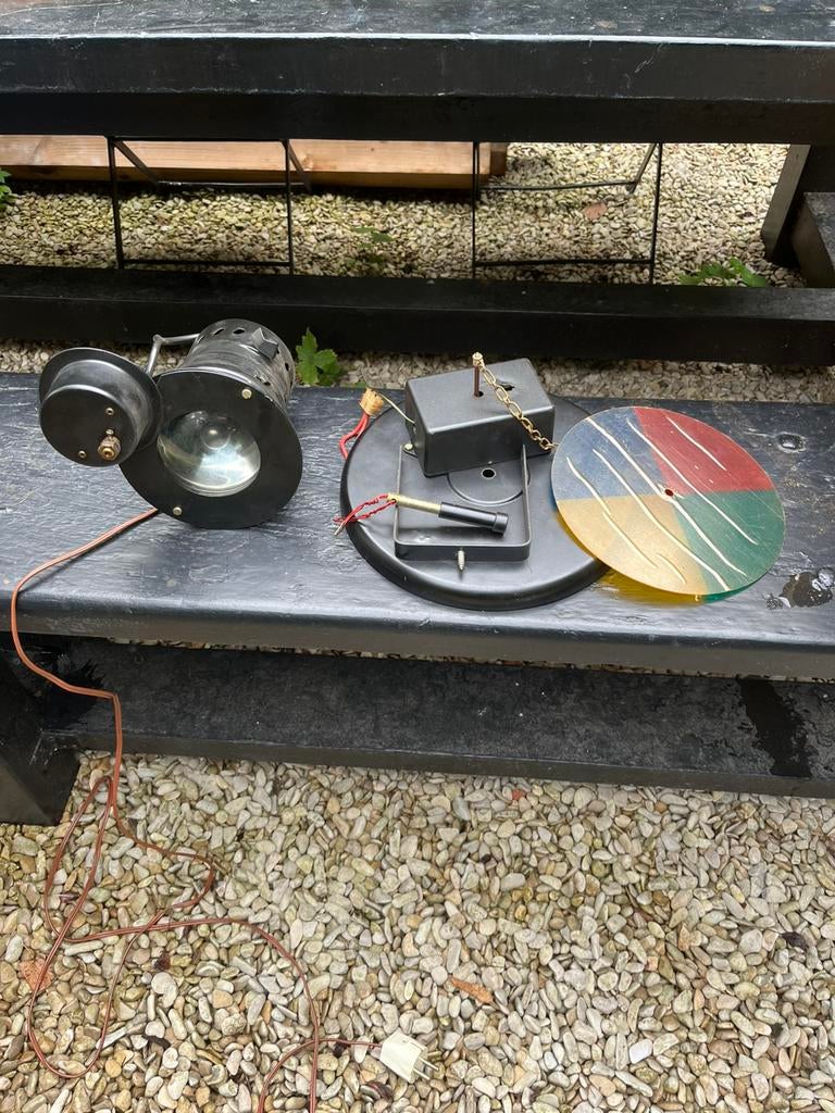 DISCO SPOT VINTAGE TANDY KLEUR ELECTRO LAMP LICHT, Ophalen of Verzenden, Gebruikt, Metaal of Aluminium, Plafondspot of Wandspot