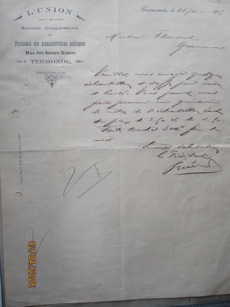 Personnel de l'administration publique de l'Union Termonde, Envoi, Utilisé