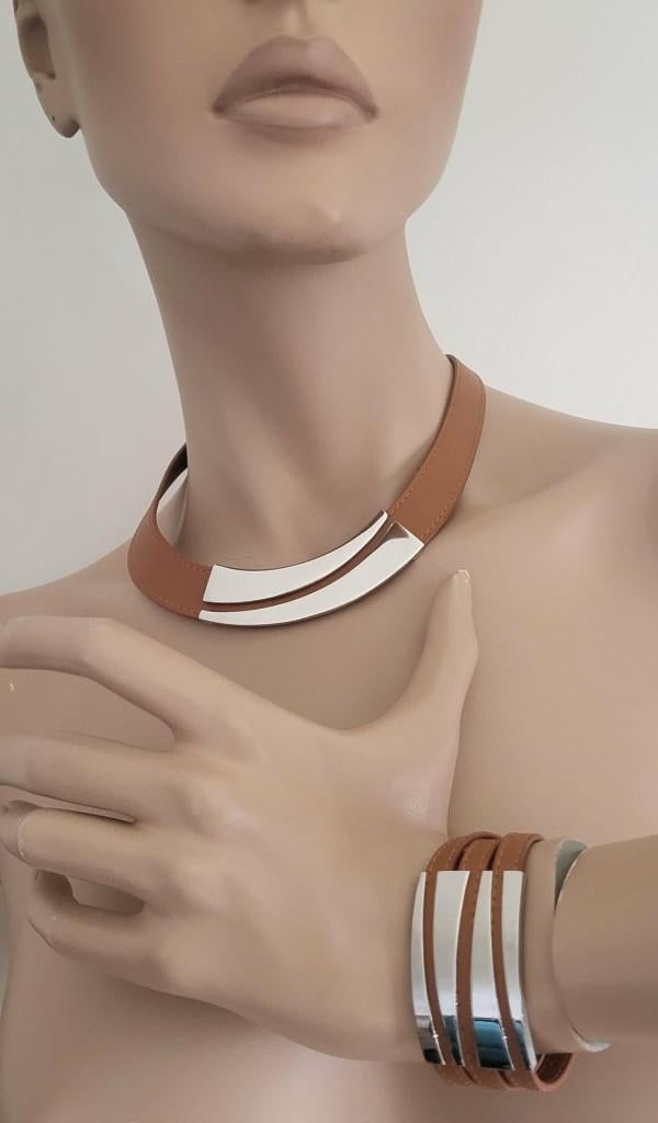 Parure de bijoux en cuir Victoria, Enlèvement ou Envoi, Comme neuf