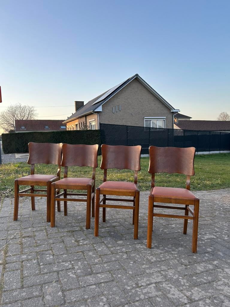 4 Vintage Thonet Stijl Stoelen, Huis en Inrichting, Stoelen, Ophalen, Zo goed als nieuw, Hout