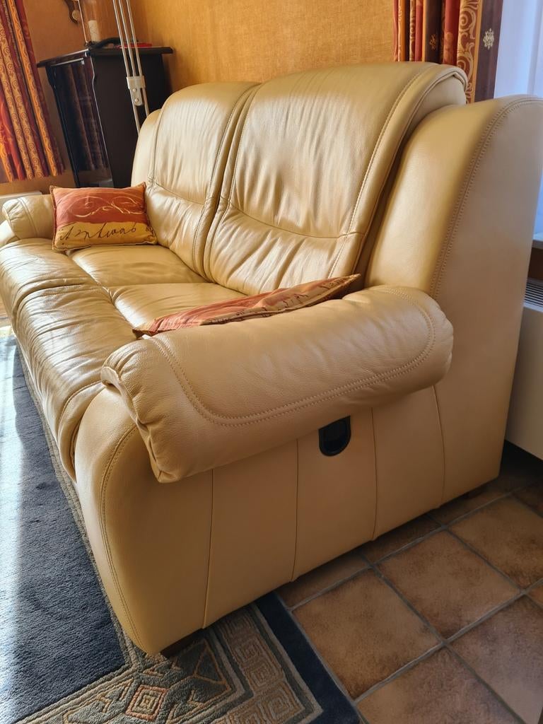 Lederen salon met relax, Huis en Inrichting, Ophalen