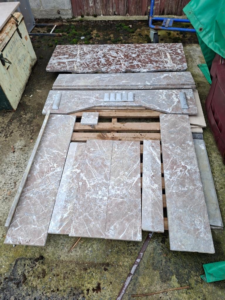 Gedemonteerde marmeren schouw, Doe-het-zelf en Bouw, Platen en Panelen, Ophalen, Gebruikt, Overige materialen