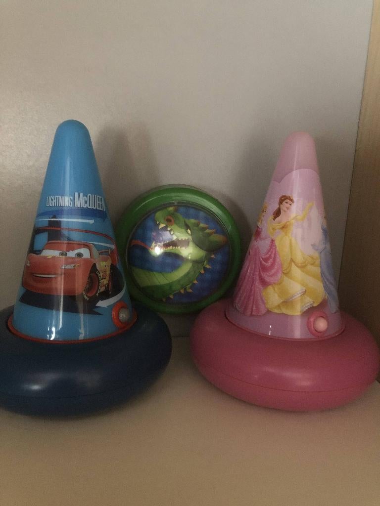 Nachtlampjes cars prinsessen efteling draak, Kinderen en Baby's, Ophalen of Verzenden, Gebruikt