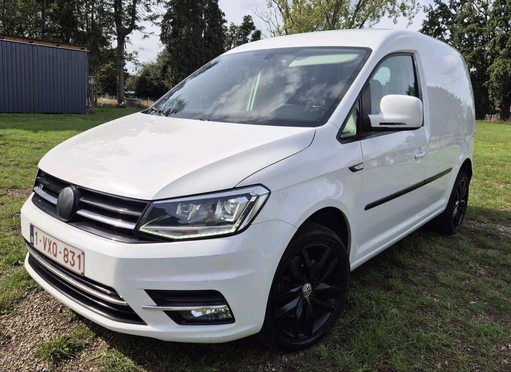 Vw Caddy 2.0 Tdi 150pk DRL Highline, Alarm, vooruitverw., Auto's, 4 deurs, Stof, Zwart, 4 cilinders