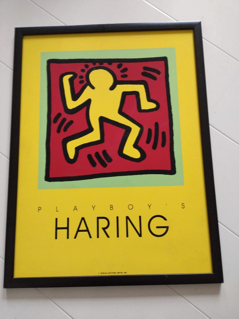Keith Haring Playboy silk screen framed, Antiek en Kunst, Kunst | Litho's en Zeefdrukken, Ophalen of Verzenden