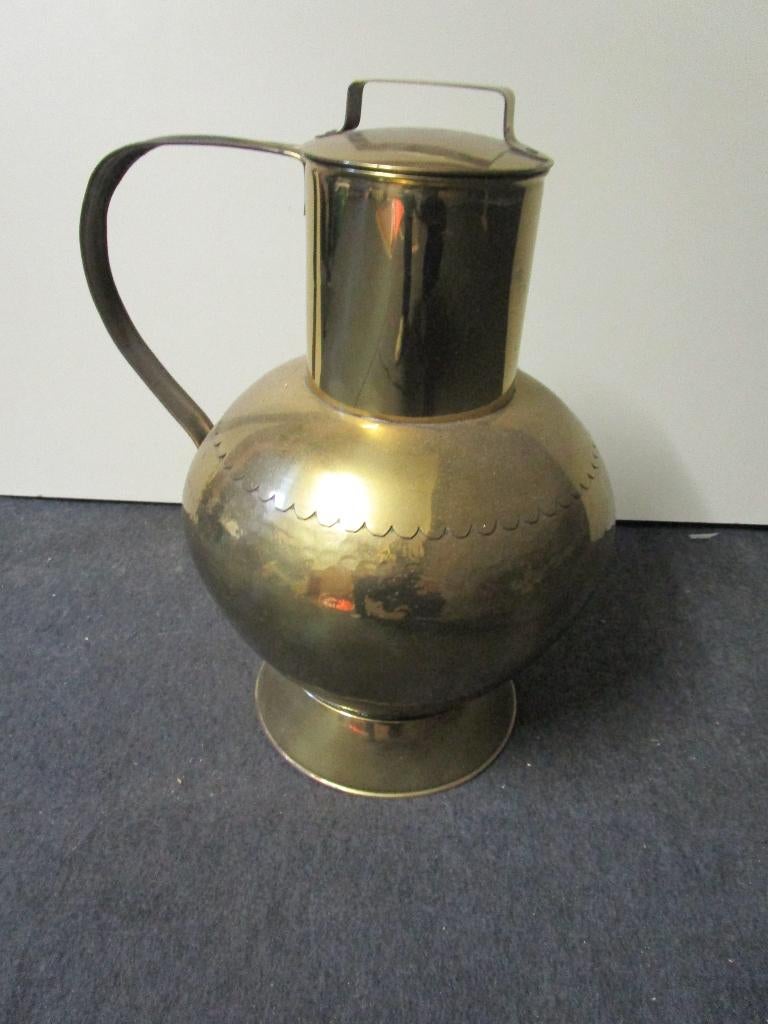 Authentieke handgeslagen koperen kruik (Mécap, België), Antiek en Kunst, Antiek | Brons en Koper, Koper, Ophalen