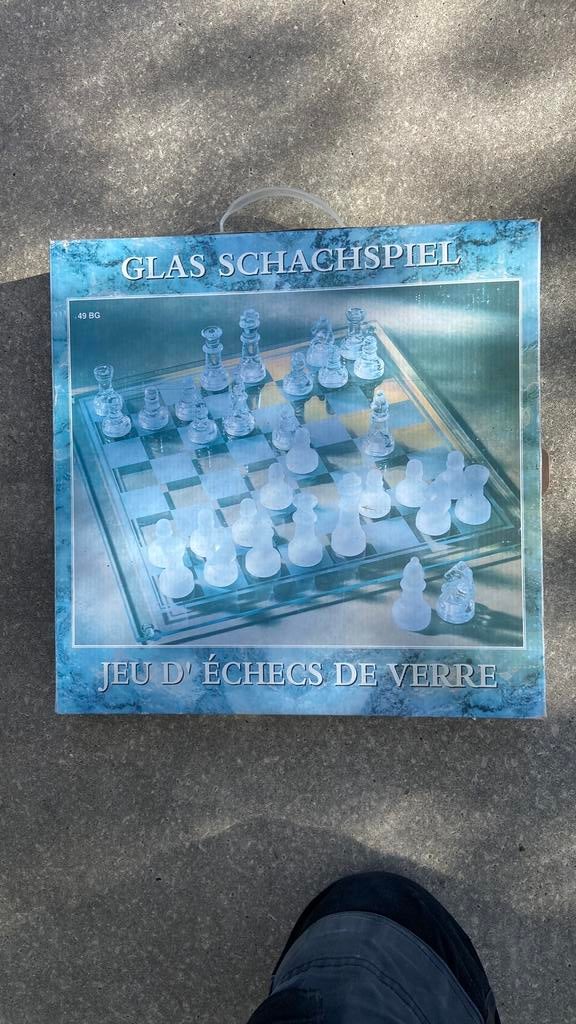 Glas schaakspel, Ophalen of Verzenden, Zo goed als nieuw