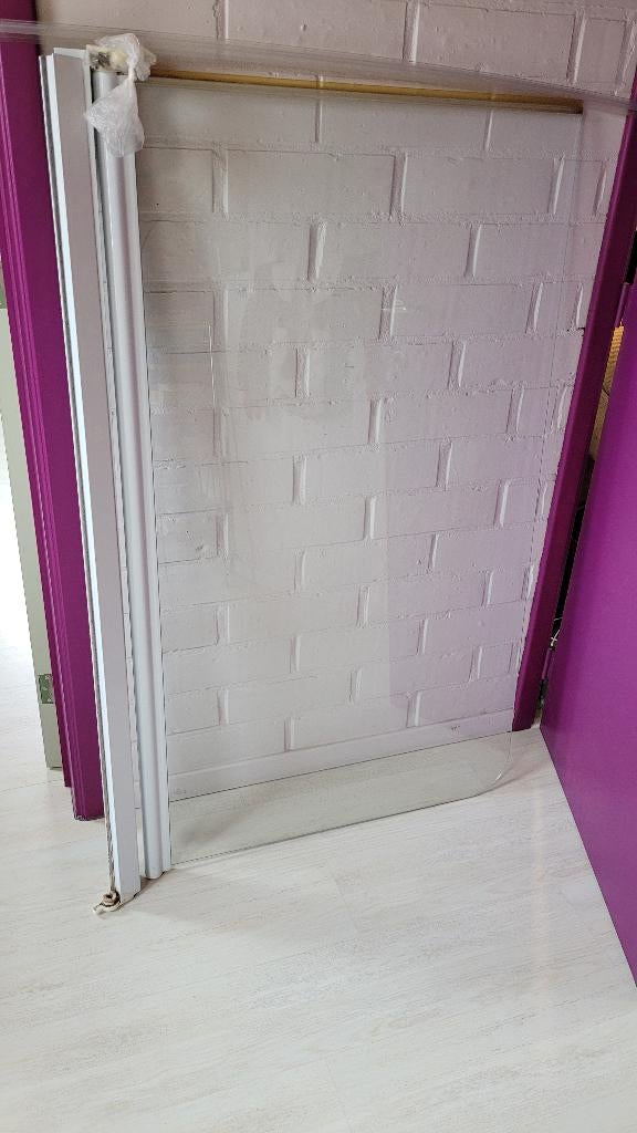Prachtige glazen douchewand voor op rand van bad, Ophalen, Gebruikt, Glas, Bad