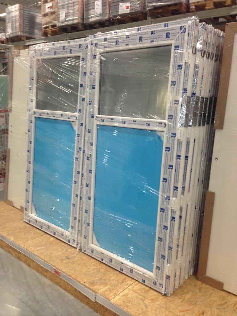 PORTE PVC BLANCHE – DOUBLE VITRAGE Poignée + barillet, Enlèvement, Neuf