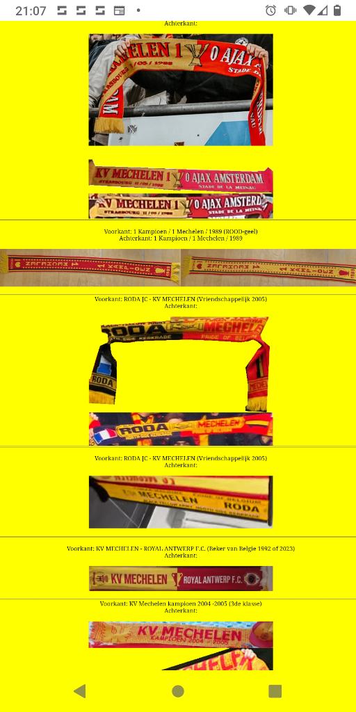 Wimpels en sjaals KV Mechelen gezocht, Enlèvement ou Envoi, Comme neuf, Fanion ou Écharpe