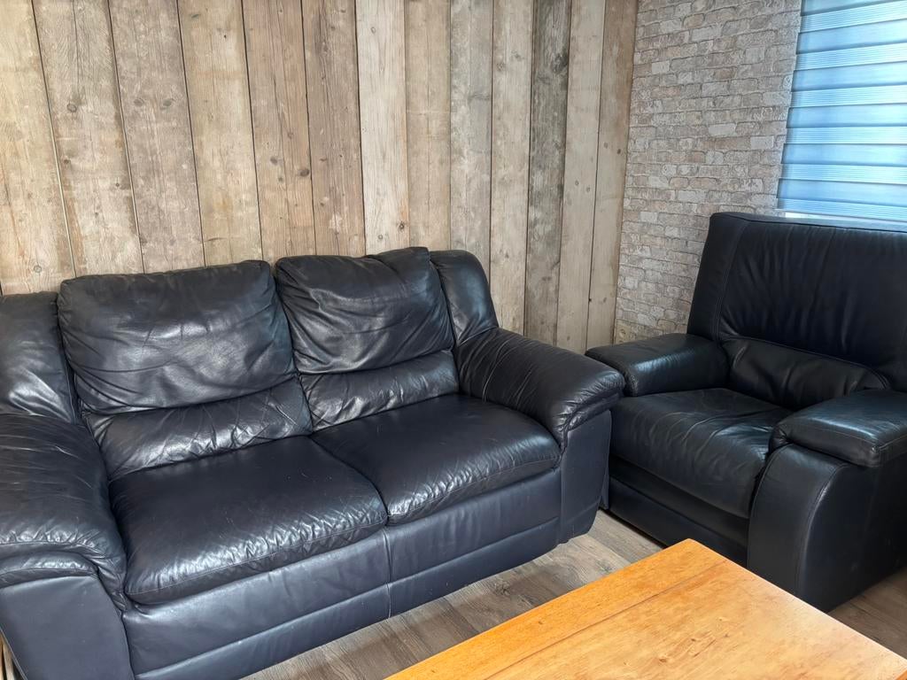 2 zit & 1 zit [met relax], Ophalen, Gebruikt, Zwart, Driepersoons