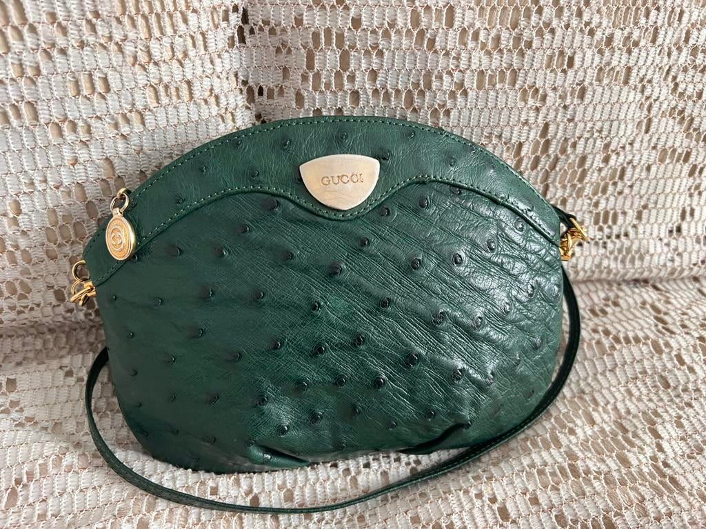 Sac bandoulière GUCCI cuir autruche, Bijoux, Sacs & Beauté, Sacs | Sacs à bandoulière, Enlèvement ou Envoi, Comme neuf, Vert, Cuir