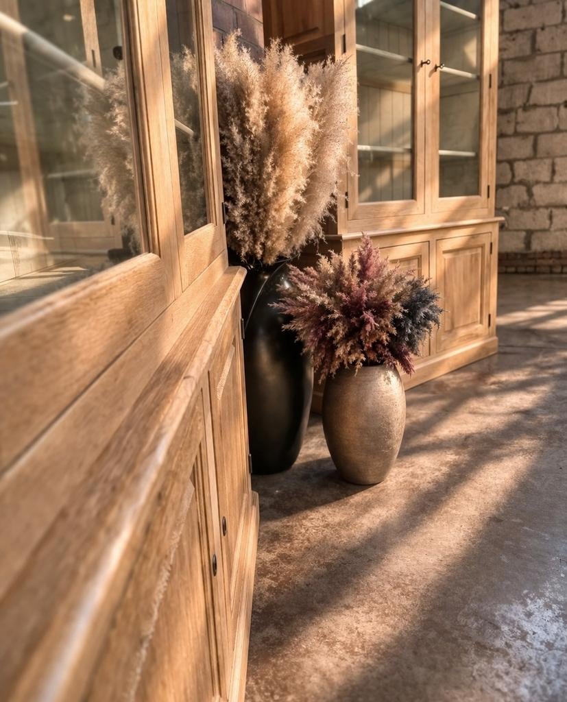 2x eiken buffetkast/vitrinekast art:94/26, Huis en Inrichting, Ophalen, 100 tot 150 cm, Eikenhout, Belgie