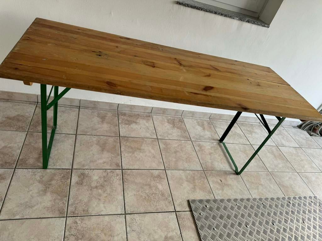 2 tables de brasserie pliables, Enlèvement, Utilisé, Rectangulaire, 150 à 200 cm