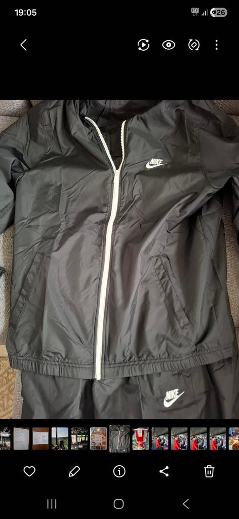 Nike regenpak broek en jas maat M en L, Ophalen, Maat 48/50 (M)