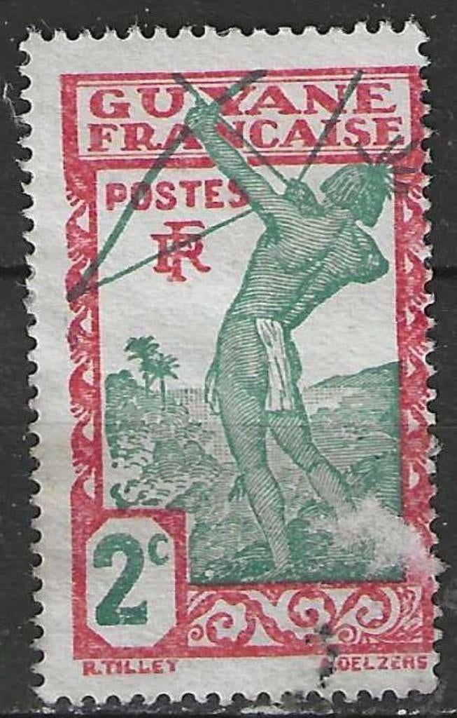 Frans-Guyana 1929/1938 - Yvert 110 - Pijl en Boog (ZG), Postzegels en Munten, Postzegels | Afrika, Verzenden, Postfris