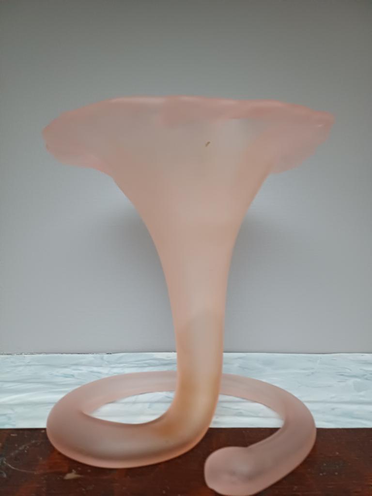 vintage trompetvaas soliflore zachtroze tint jaren 70, Ophalen