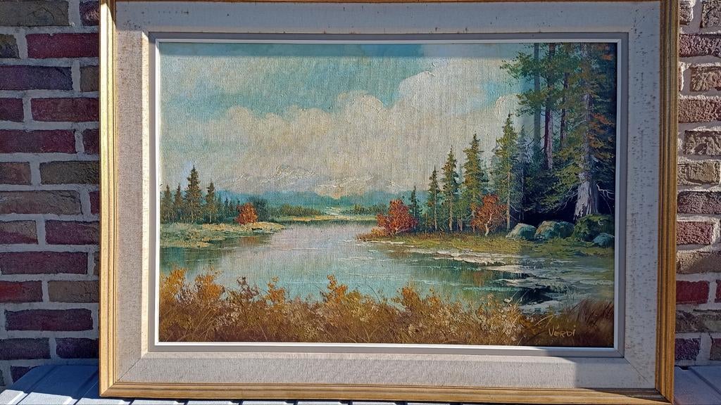 Olieverfschilderij getekend "Verdi", Antiek en Kunst, Ophalen