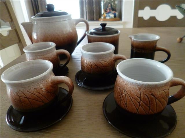 nieuw hand gemaakt thee- koffieservies, Maison & Meubles, Enlèvement ou Envoi, Neuf, Céramique, Service complet