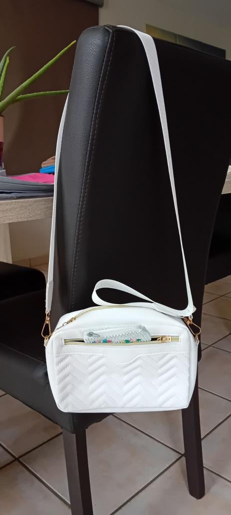 Petit sac à main blanc à bandoulière, Enlèvement ou Envoi, Neuf, Blanc, Sac à main
