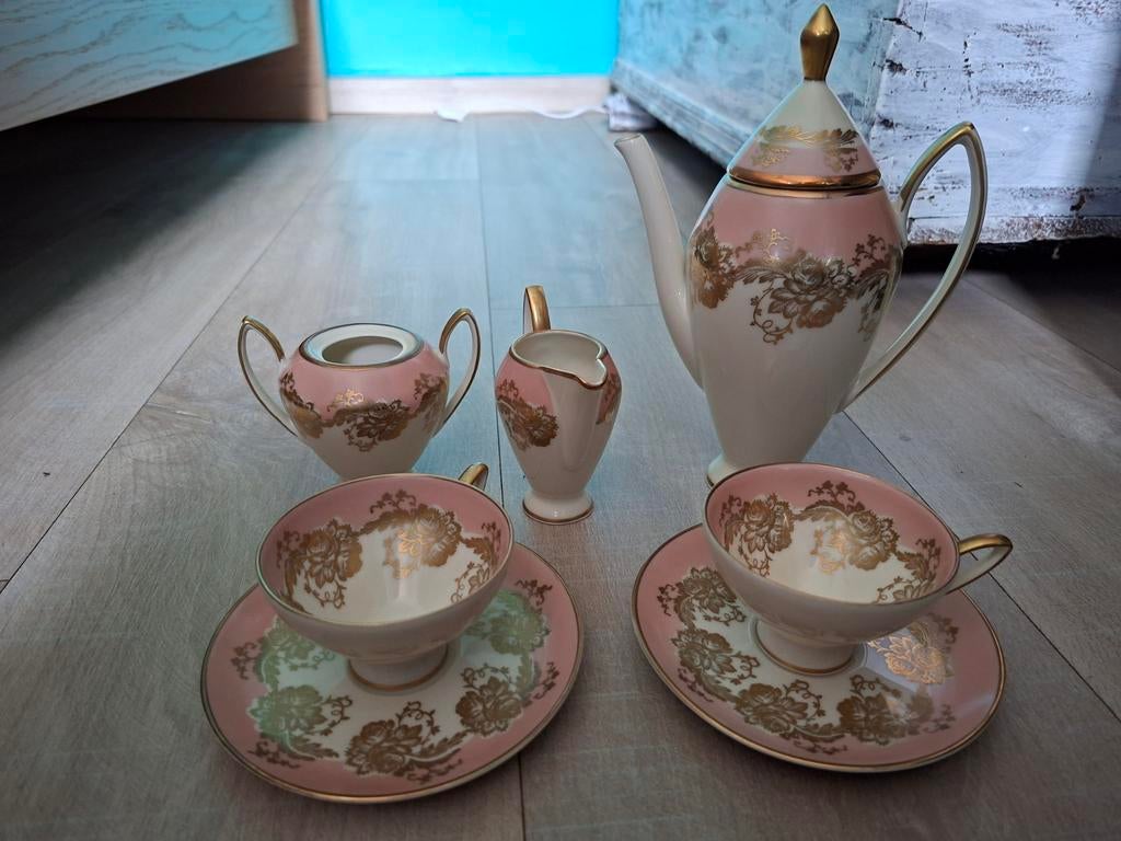 Service à café vintage Alka Bavaria "Rubin" - Porcelaine de