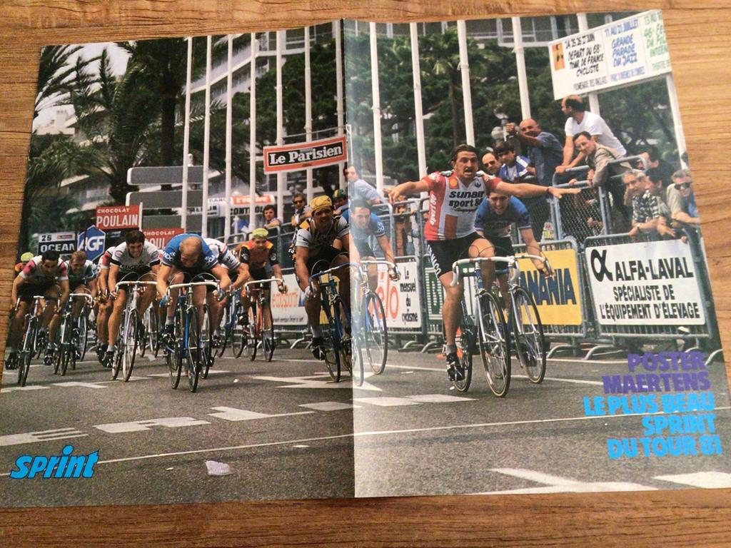 Wielerposter. Tour de france freddy maertens lucien van impe, Verzenden