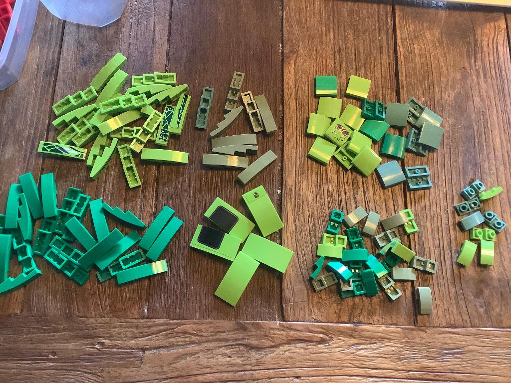 Lego slopes Curved tinten groen 112 st / 633-4, Ophalen of Verzenden, Zo goed als nieuw, Losse stenen, Lego