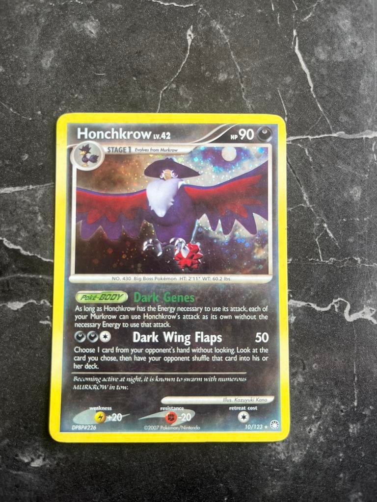 Honchkrow 10/123 Holo Diamond & Pearl Mysterious Treasures, Ophalen of Verzenden, Zo goed als nieuw