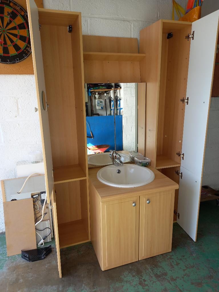 Badkamermeubel , grenen,, Huis en Inrichting, Badkamer | Complete badkamers, Ophalen, Gebruikt