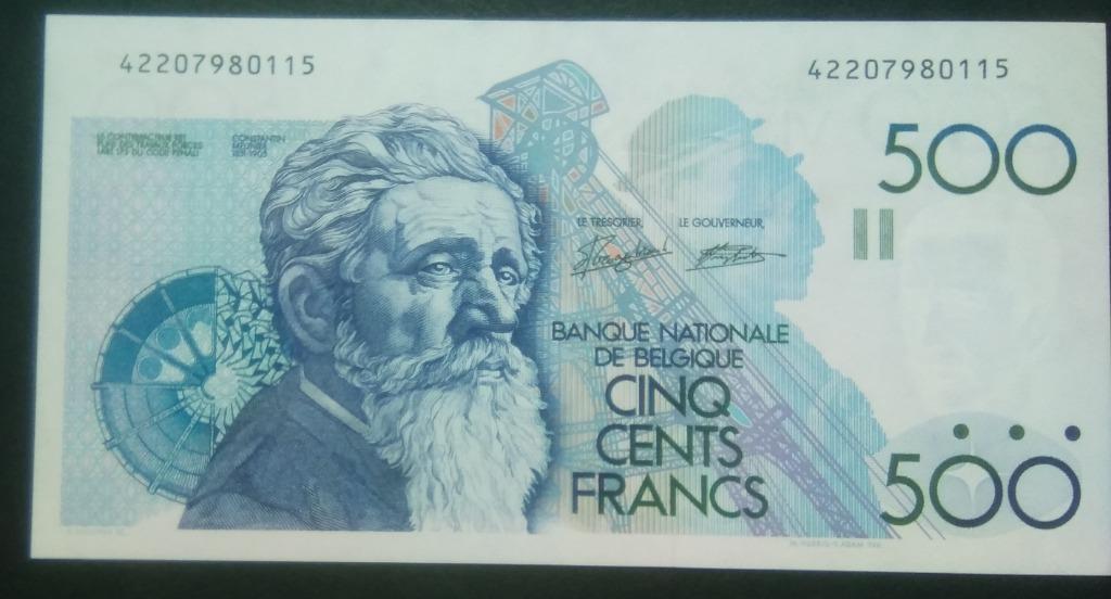 500 francs belges Meunier modèle B 1989-92 van Droogenbroeck, Timbres & Monnaies, Billets de banque | Belgique, Enlèvement ou Envoi