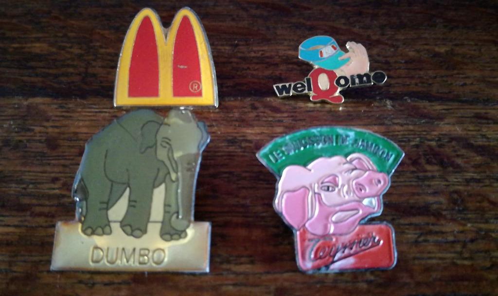 Lot pins Mcdo quick éléphant teyssier, Ophalen of Verzenden, Gebruikt, Merk, Speldje of Pin